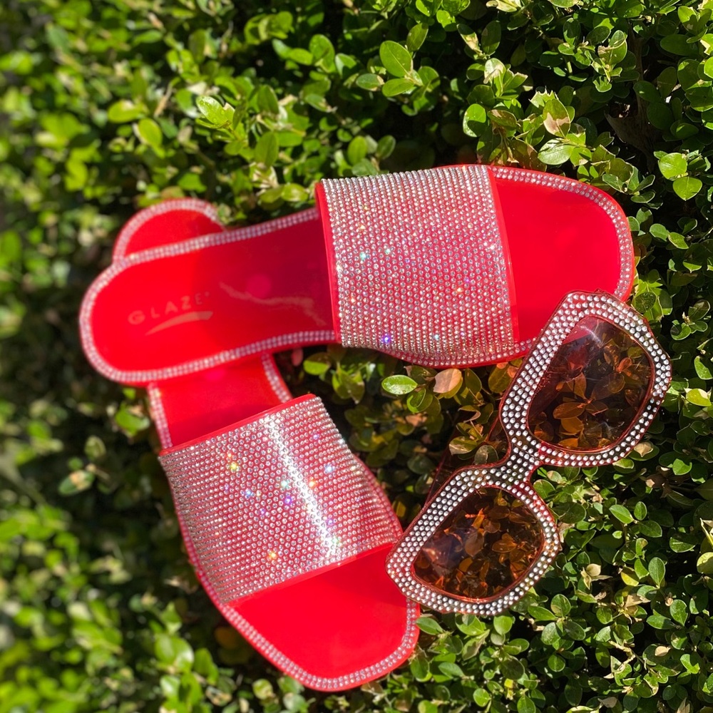 Pink Rhinestone Jelly Sandal